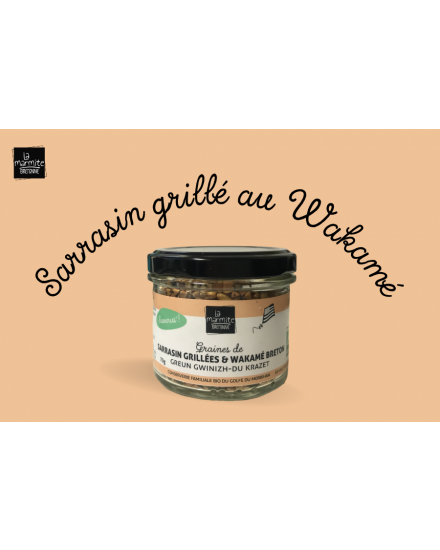 Graines de sarrasin grillées et salées (250 g) Conserverie artisanale de légumes Bio breton. La Marmite Bretonne. Plougoumelen. Golfe du Morbihan 
