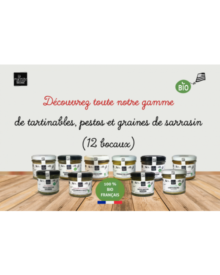 Coffret cadeau apéritif et barbecue. Tartinables bio et sauces. Bocaux bio et locaux. 